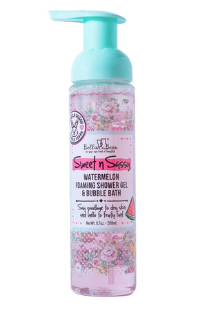 Bella y Bear gel espumoso de ducha Sandía para un baño refrescante.