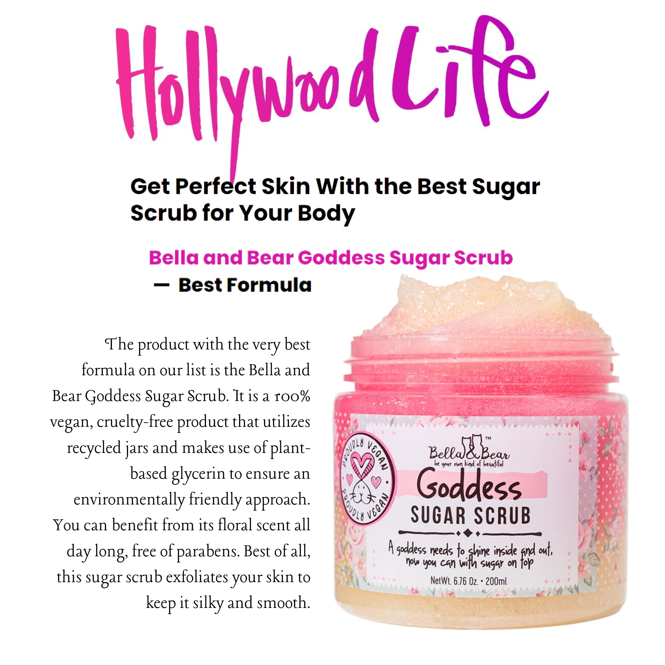 Bella y Bear Goddess Sugar Scrub envase reciclado y ecológico