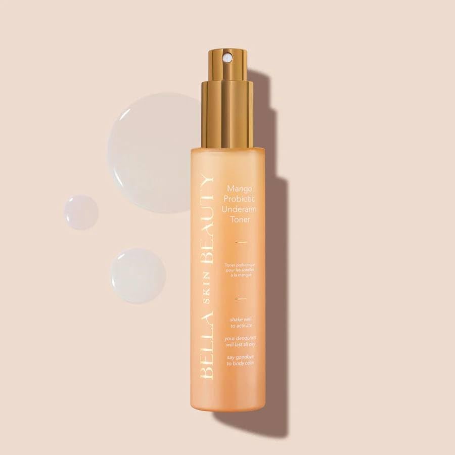 Tónico desodorante probiótico Bella Skin Beauty Mango: sensación fresca y equilibrio de microbioma para axilas.