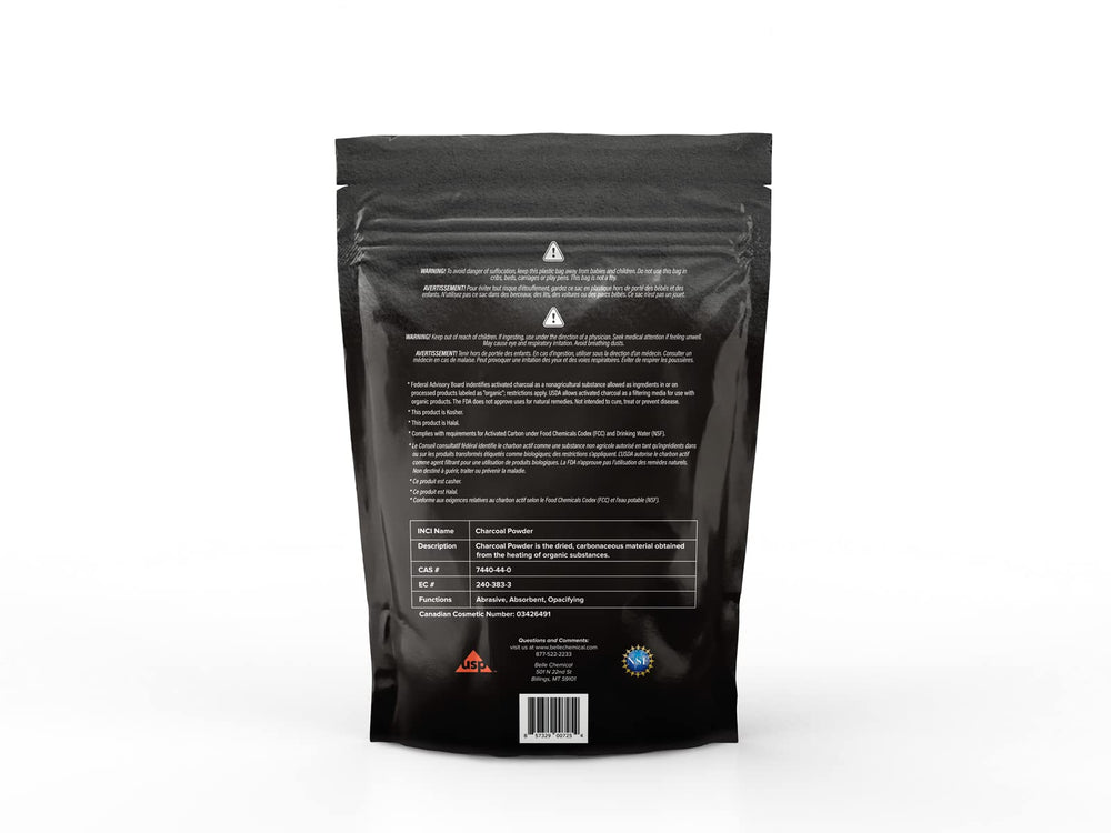 Belle Chemical polvo de carbón activado coco orgánico de 5 libras, uso versátil.
