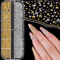 BELLEBOOST bolas caviar plata de 1 mm para decoración sutil y elegante de uñas