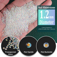 Cristales AB iridiscentes BELLEBOOST para decoración de uñas y manualidades brillantes.