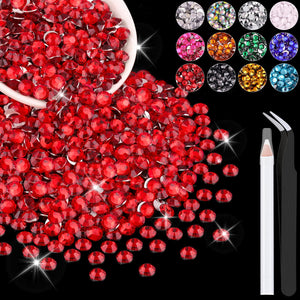 BELLEBOOST cristales resina rojos 4mm, para uñas y manualidades, brillo duradero