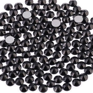 BELLEBOOST cristales SS20 negros con base plana, perfectos para decorar joyería y manualidades
