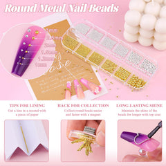 BELLEBOOST perlas ABS plateadas y oro para decoración de uñas