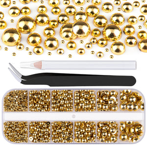 BELLEBOOST perlas oro media caja: conjunto compacto para uñas con acabado lujoso.