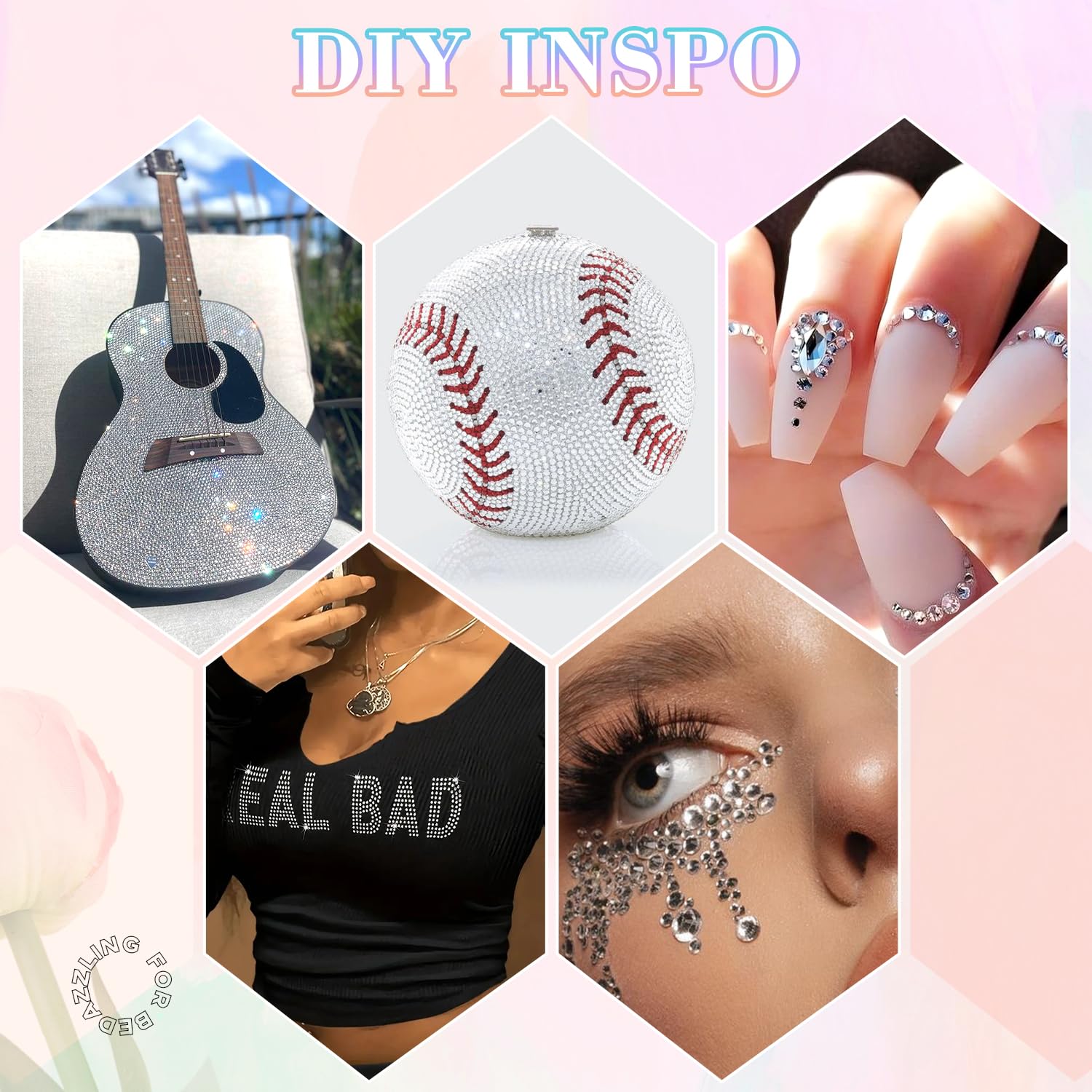 BELLEBOOST Gemas de resina brillantes, colores vibrantes para prendas y accesorios
