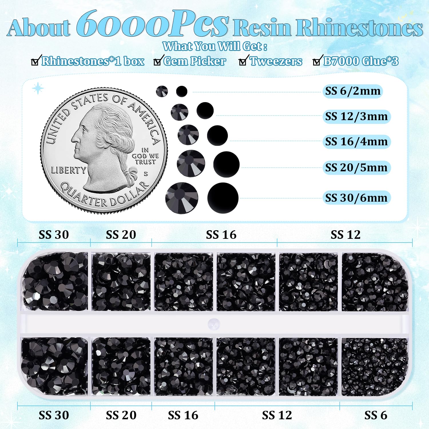 Pinza para gemas BelleBoost para manejo preciso de gemas grandes