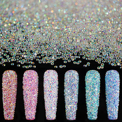 BELLEBOOST Pixie 1,2 mm cristal iridiscente AB para uñas con brillo duradero.