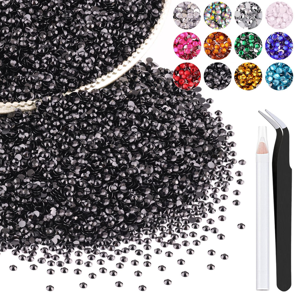 BELLEBOOST resina rhinestones 3mm negros en caja para manualidades con brillo