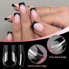 Bellelfin uñas frances borde claro ofrece fijación natural y acabado limpio.