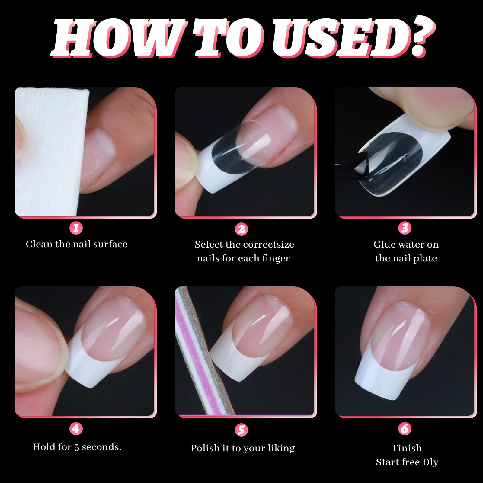 Bellelfin uñas frances cobertura total: protección y estilo con acabado uniforme.