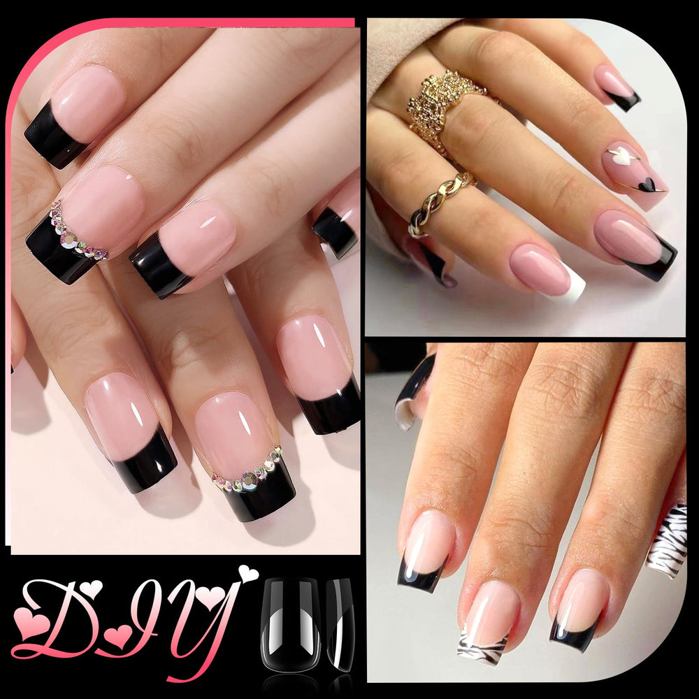Bellelfin uñas frances corte cuadrado: estilo moderno y cobertura total.