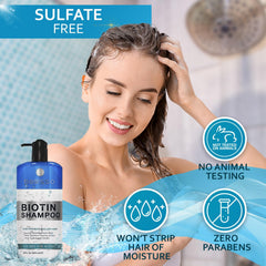Bellisso Biotin Shampoo bottle emphasizes color-safe care for dyed hair.