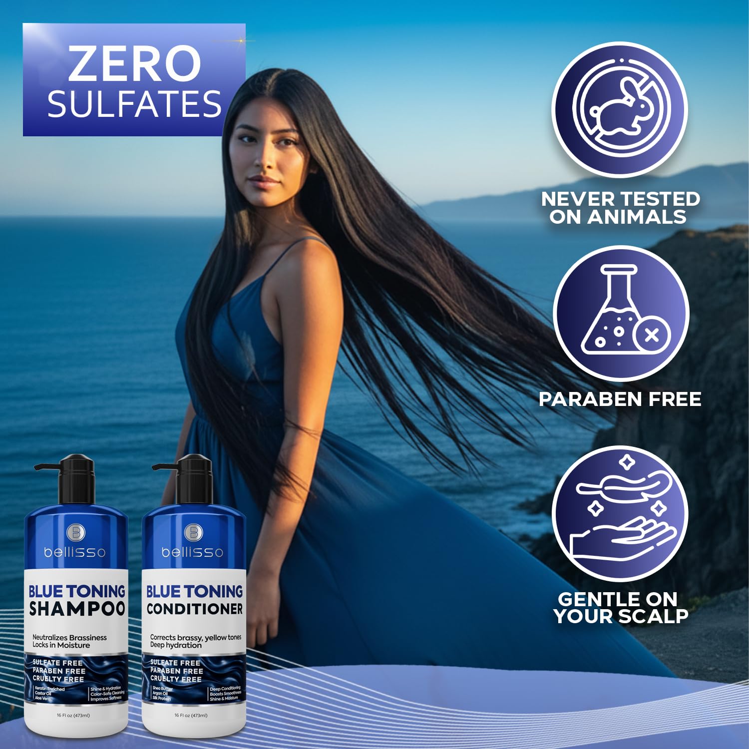 Bellisso cabello marrón brillante tras uso suave que realza color natural