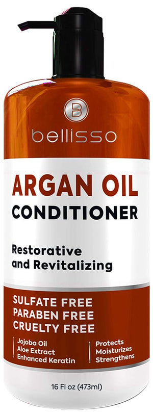 Bellisso Argan Condicionador botella con brillo duradero para el peinado.