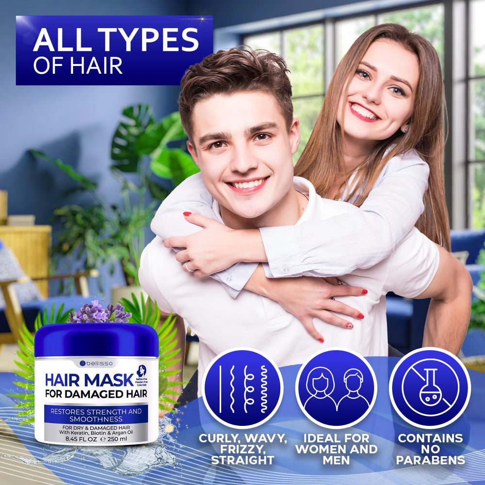 BELLISSO mascarilla cabello dañado brillo natural y acabado liso