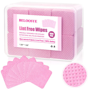 BELOOSYE toallitas sin pelusa para uñas en estuche, limpieza profesional sin residuos