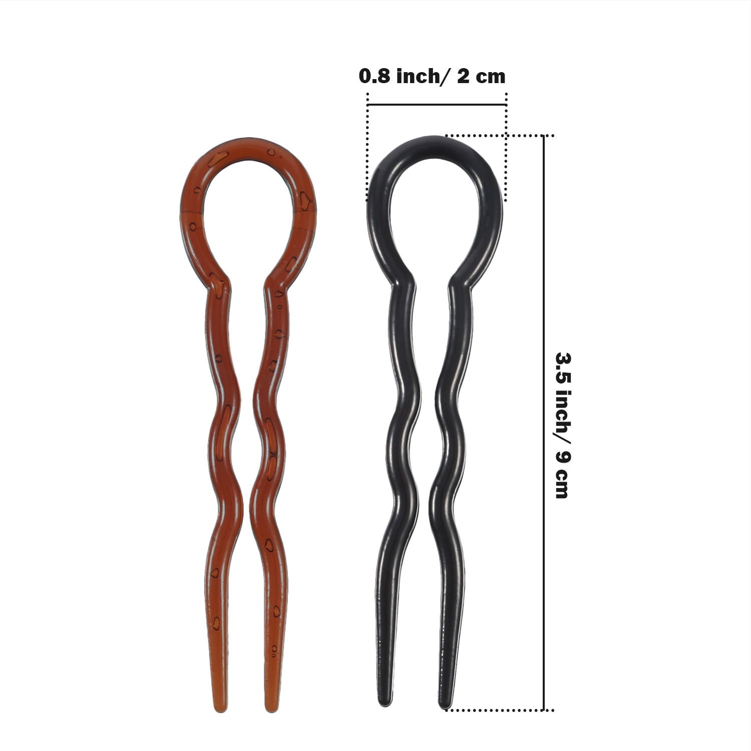 Bememo pasador pelo forma U marrón para combinar con cabello