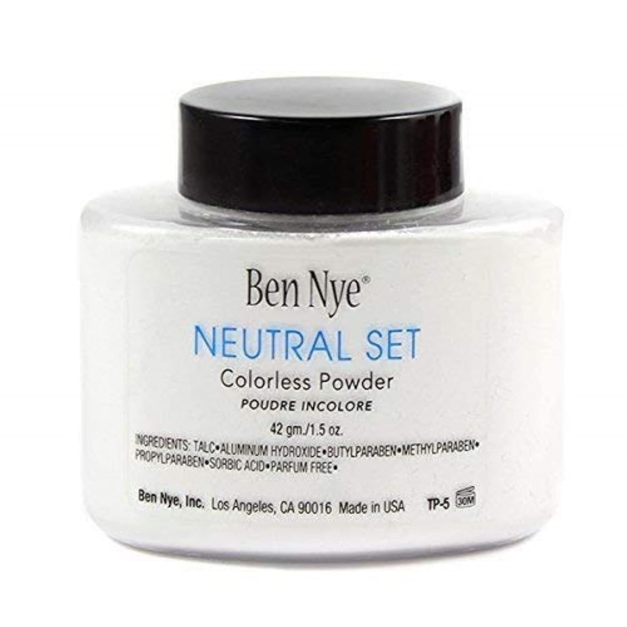 Ben Nye Neutral Set Powder, acabado mate que controla brillos y prolonga la duración.