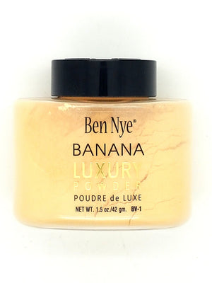 Ben Nye Banana polvos de lujo para empaque, acabado mate para uso profesional.