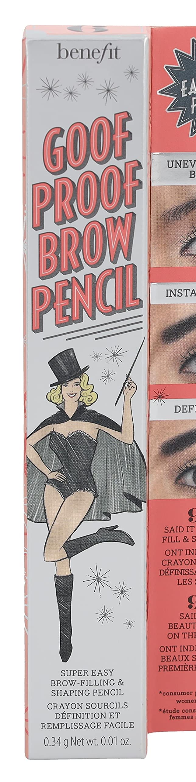 Benefit Goof Proof Lápiz para cejas con cepillo integrado para difuminar.
