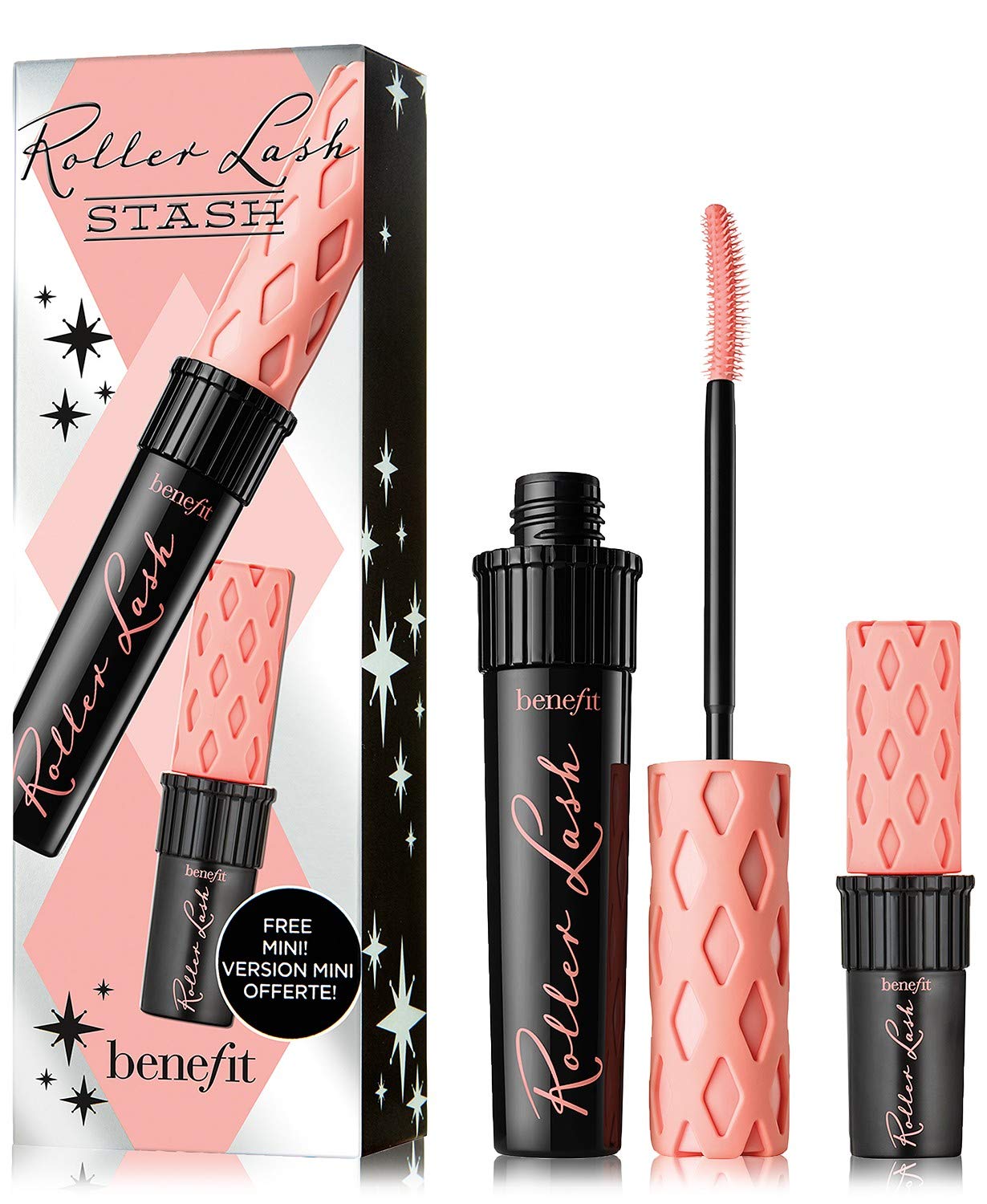 Benefit Roller Lash mascara tamaño completo, cepillo único que crea rizo duradero y separación