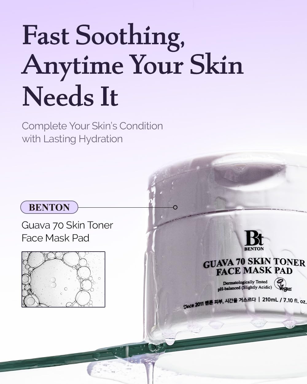 Almohadilla facial BENTON Guava70 calma irritación y piel sensible