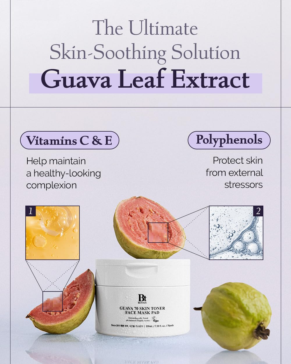 Almohadilla grande BENTON Guava70 cubre áreas faciales amplias