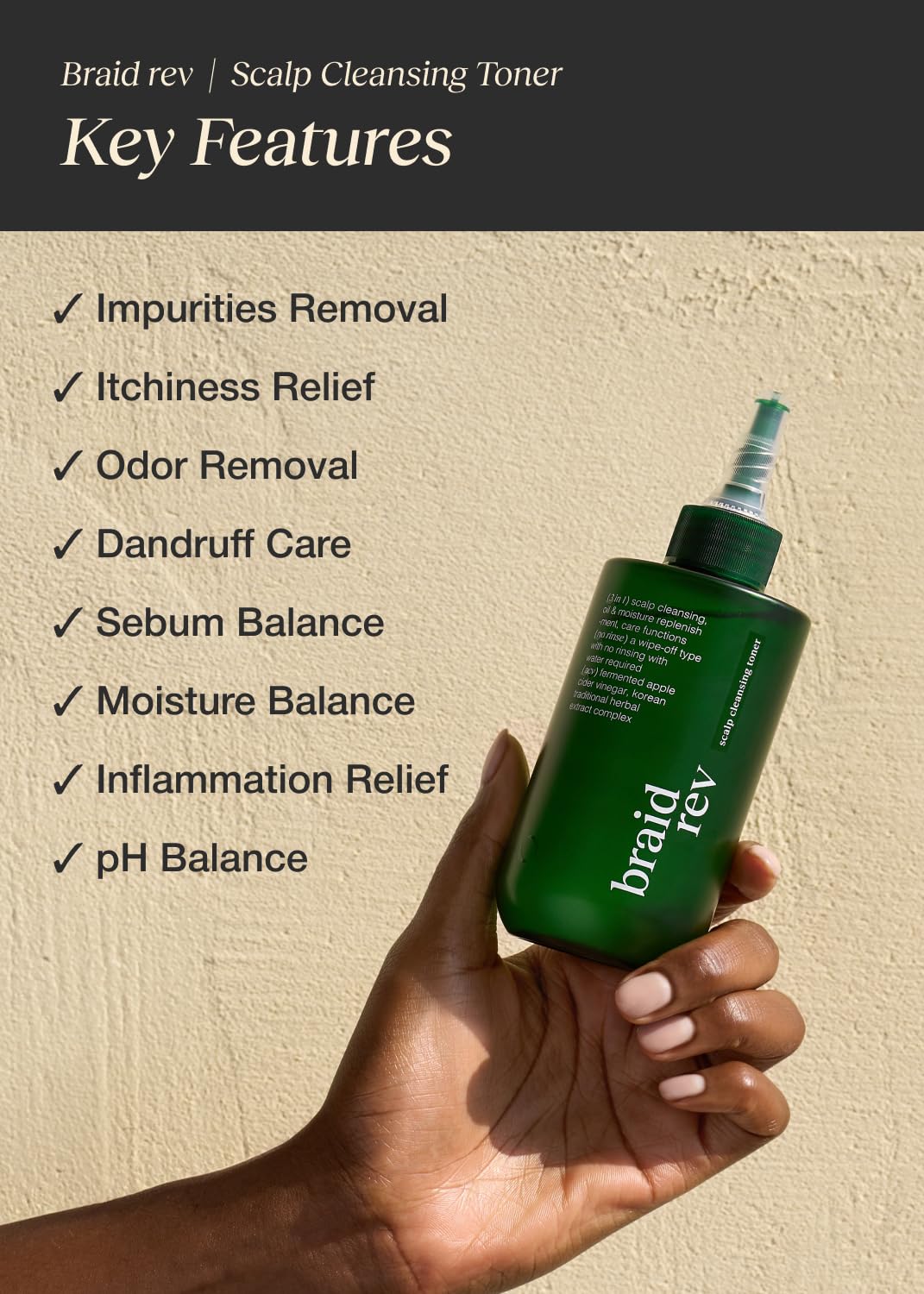Bephor Toner: aplicación con disco de algodón para residuos sin agua.