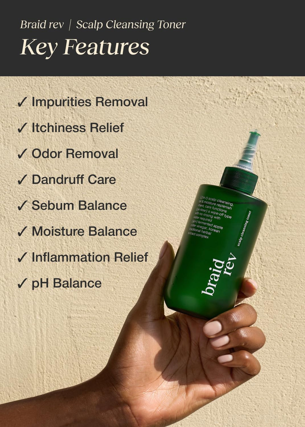 Bephor Toner: aplicación con disco de algodón para residuos sin agua.