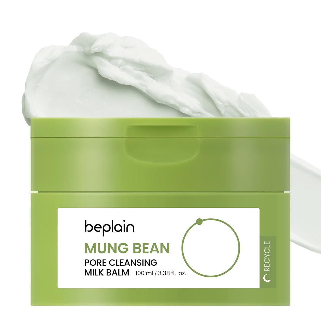 Beplain Mung Bean Pore Cleansing Milk Balm durante la aplicación, desmaquilla suavemente