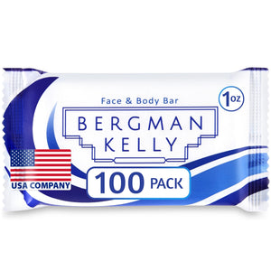 Barra de jabón Bergman Kelly para hoteles, té blanco, 1 onza, 100 unidades