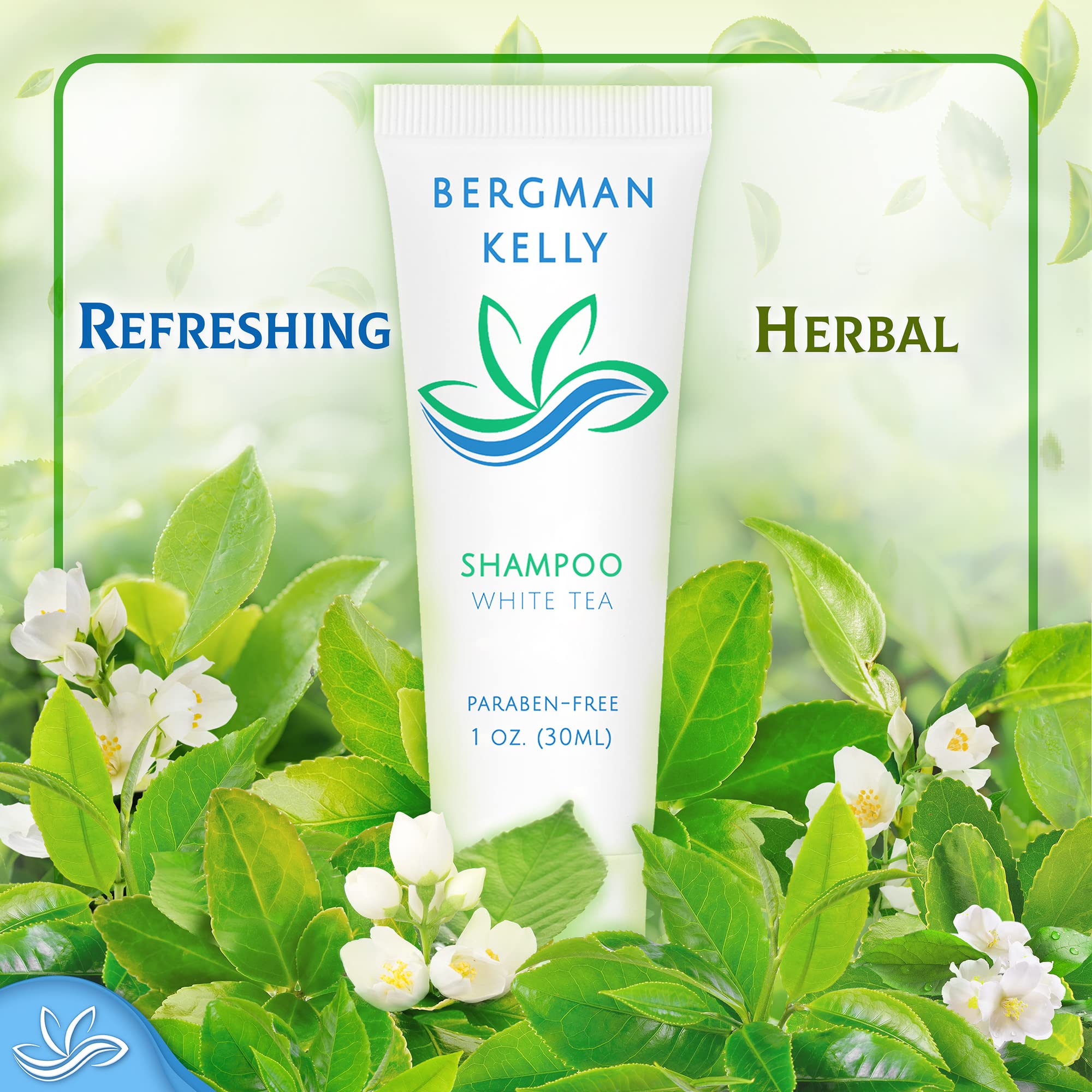 BERGMAN KELLY champú aroma té blanco, experiencia suave para duchas diarias.