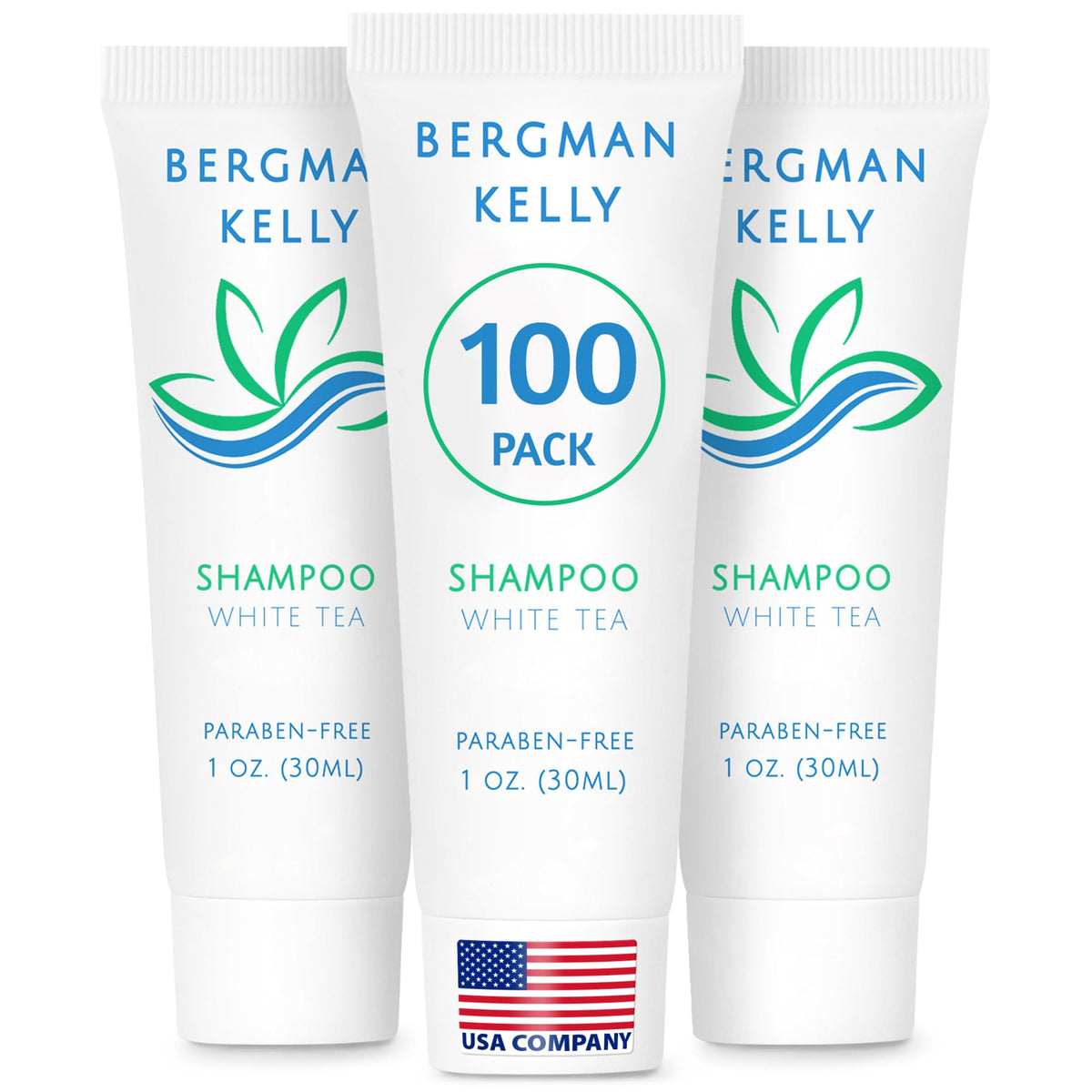 BERGMAN KELLY champú tamaño viaje 30 ml, perfecto para kits de baño hoteleros.