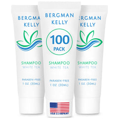 BERGMAN KELLY champú tamaño viaje 30 ml, perfecto para kits de baño hoteleros.