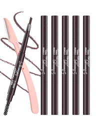 Berinist cejas impermeables, conjunto de 6 con punta triangular para delineado preciso y natural.