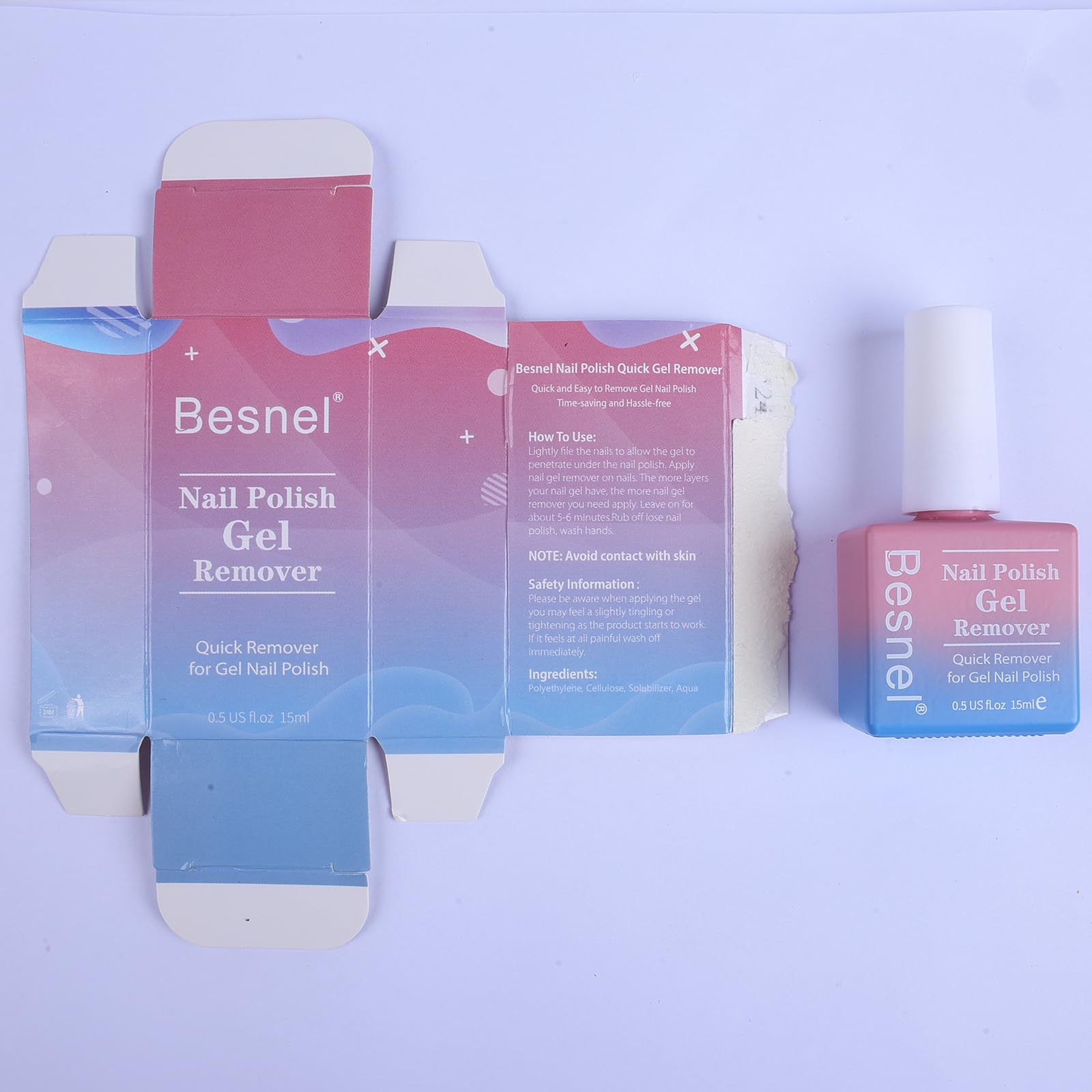Besnel empuja cutículas de doble extremo para cuidado preciso.