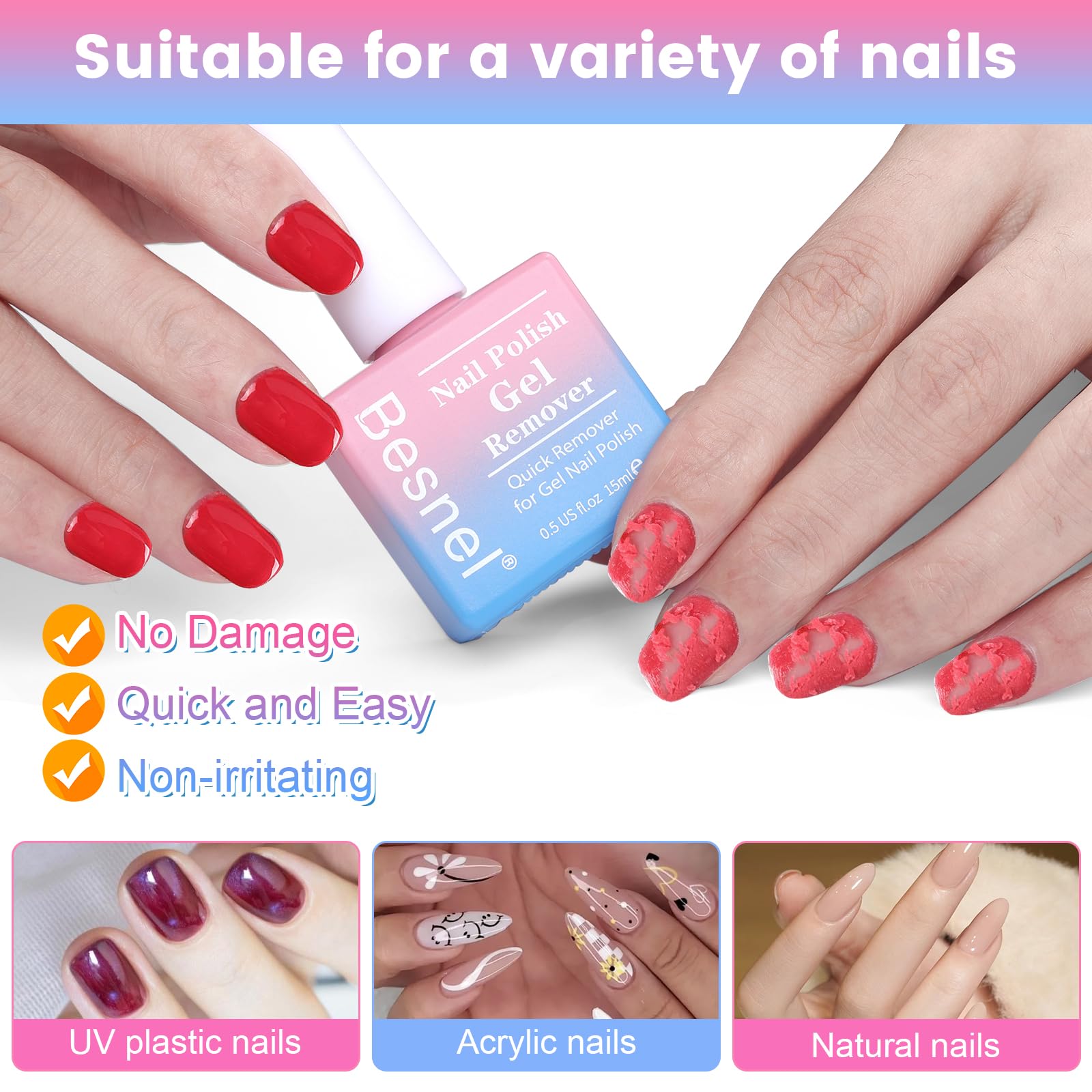 Besnel lima de uñas de seis caras para un acabado suave.