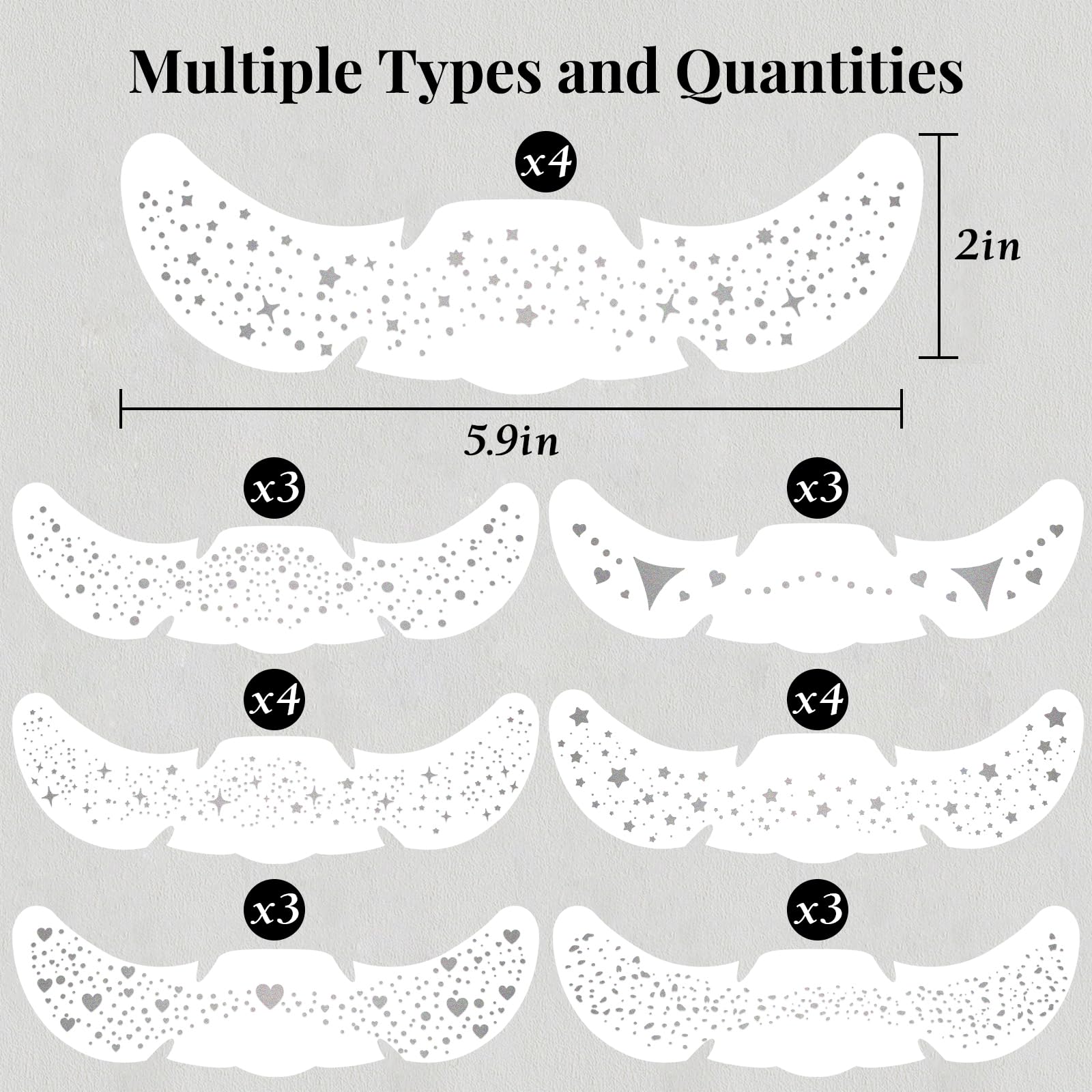 BESNEL parches de pecas en forma de estrellas para efecto luminoso