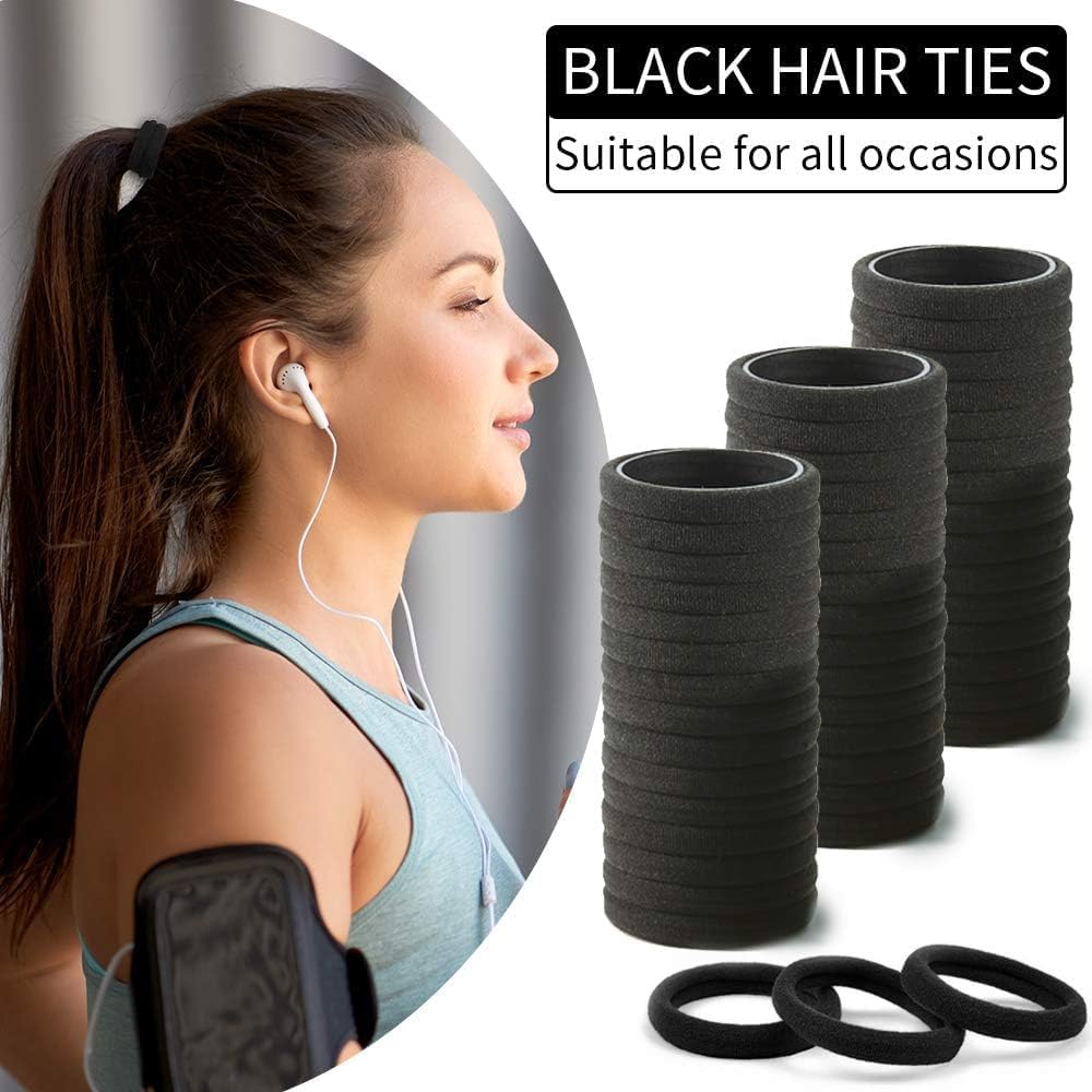Gomas de pelo Bessrung, negras, adaptono a distintos looks sin esfuerzo.