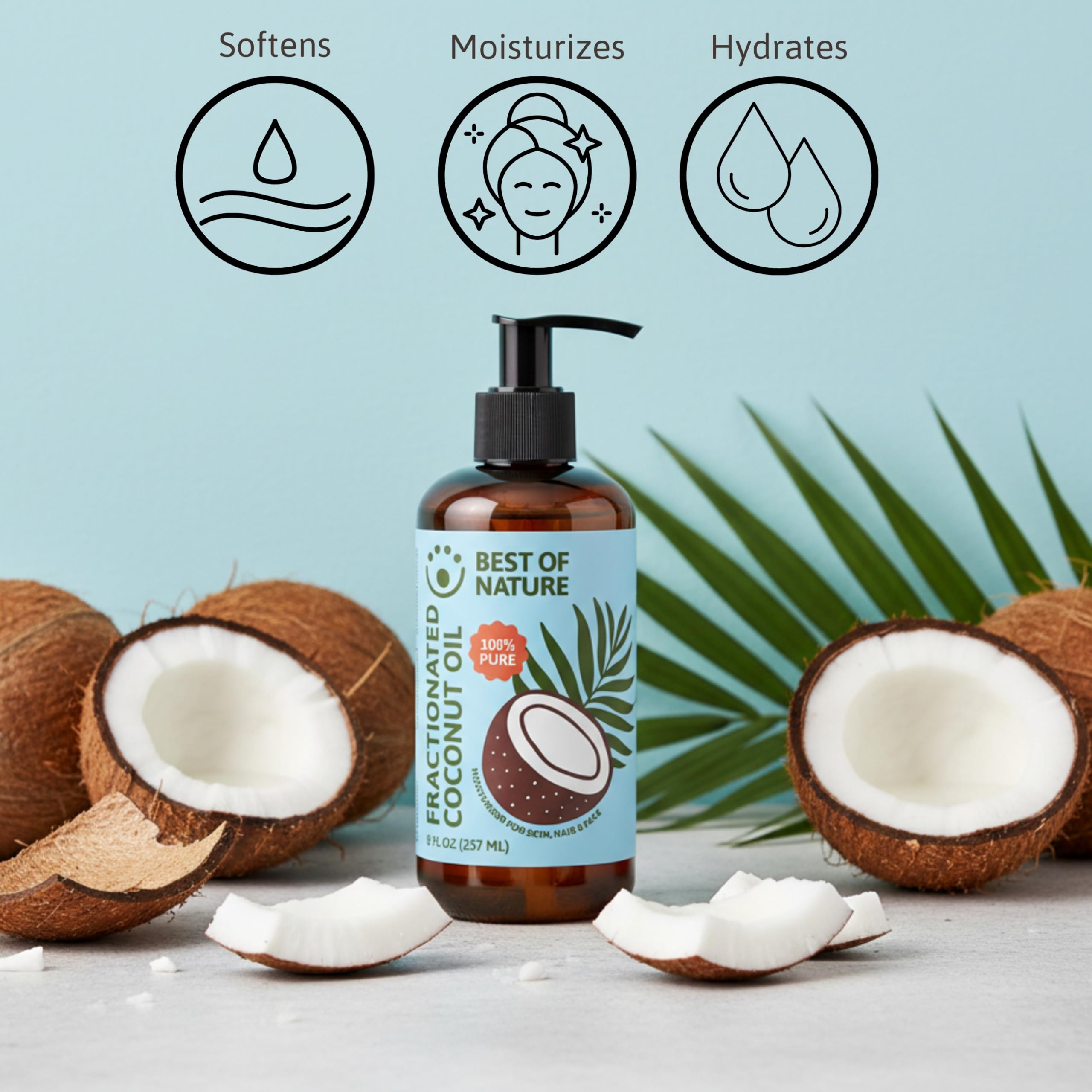 Best of Nature Aceite coco fraccionado, uso diario como hidratante ligero.