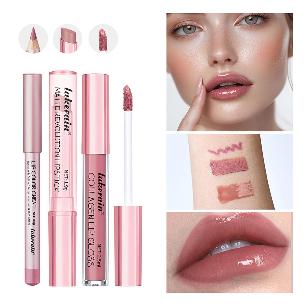 BestLand barra labios mate rosa claro para aspecto natural.