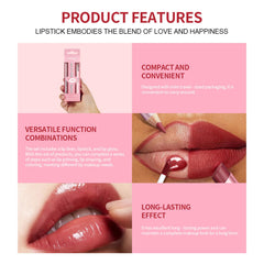 Conjunto labios rosado suave para uso diario y look fresco.