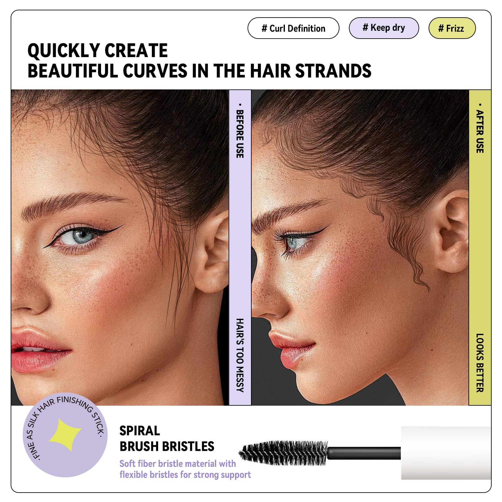 BestLand uso multifuncional cejas define cejas y suaviza cabellos cercanos.