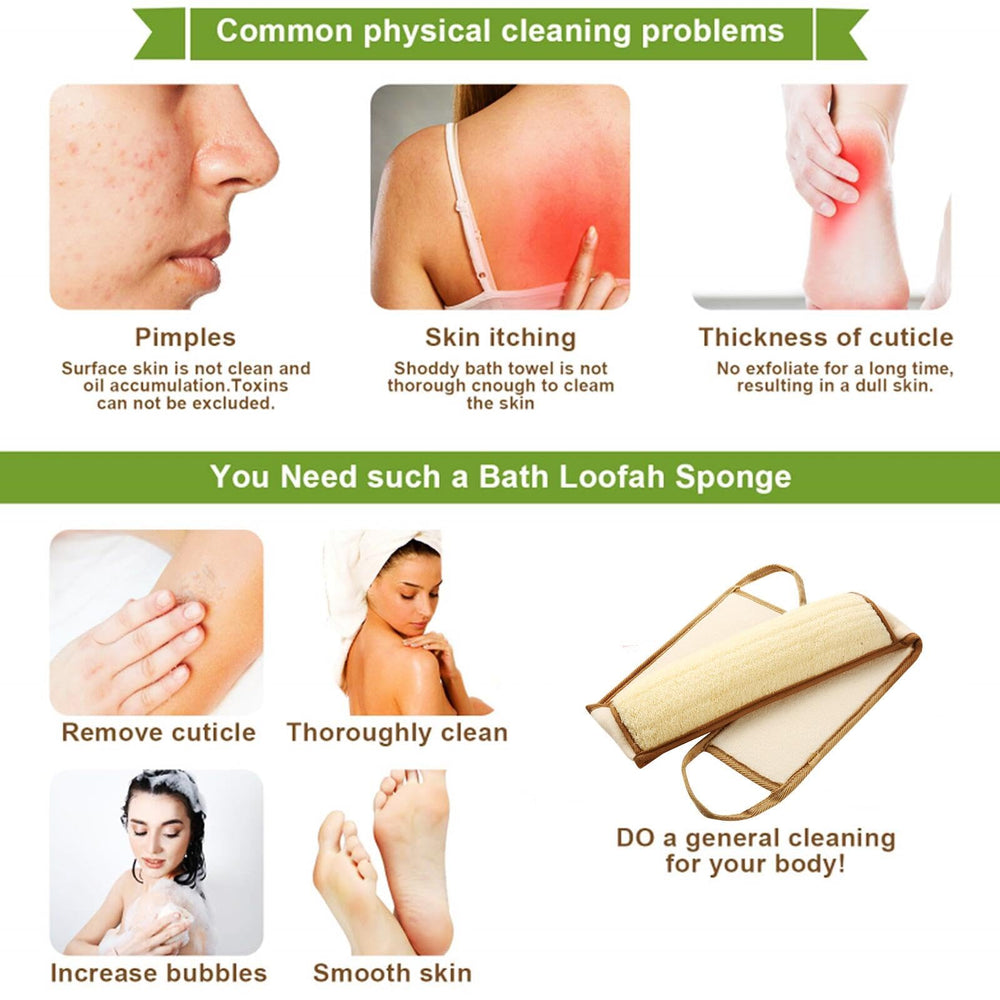 BETLYS remojo en agua tibia prepara la lufa para una exfoliación más suave.