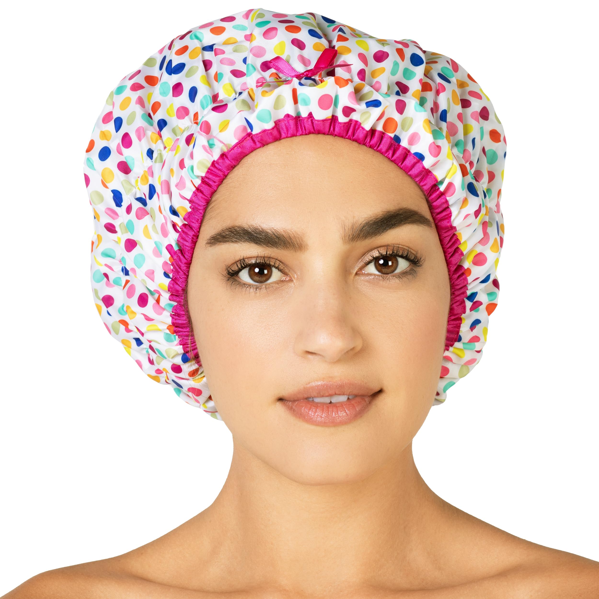 Gorro de ducha Betty Dain con estampado puntos para cabello seco
