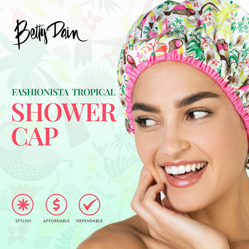 Betty Dain Fashionista Tropical forro PEVA impermeable para ducha