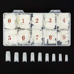 Beuniar uñas artificiales naturales, juego de 500 piezas para tallas precisas y acabado real.