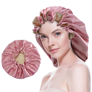 Beutyme gorro satín para dormir con doble capa, suave y cómodo.